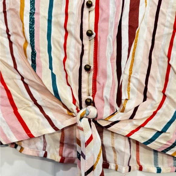 URBAN Romantics Colorful Striped Blouse Size Medium - Picture 3 of 5